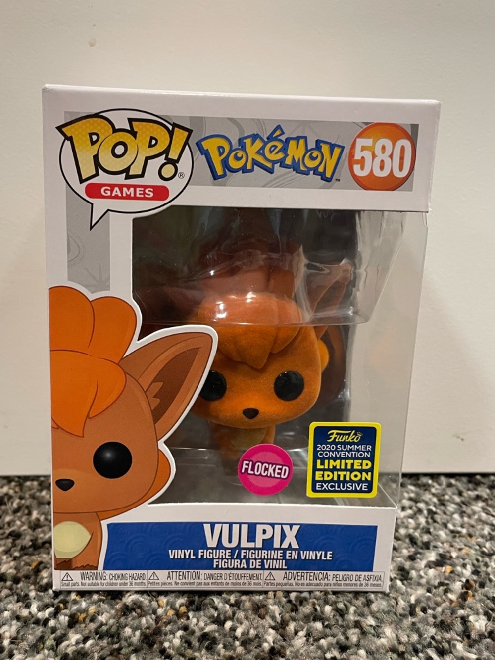 Funko Vulpix Flocked Orange Vinyl Figure #580- Flocked